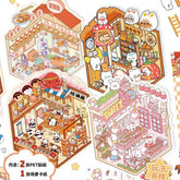 Furry Friends Tycoon DIY 3D Scene Stickers — 4 Miniature Business Themes