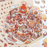 Capybara 3D Miniature Sticker Scenes — Chocolate Factory, Circus & Magic Town