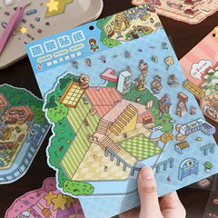 Holiday Tour Finish Series DIY 3D Scene Stickers — 4 Cute Miniature Travel Scenes