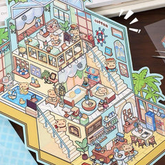 Playing Game Collection DIY 3D Scene Stickers — 4 Cute Miniature Game Themes