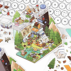 Fantasy Gift Shop DIY 3D Scene Stickers — 4 Cute Miniature Fantasy Shops