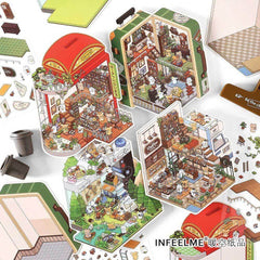 Fantasy Gift Shop DIY 3D Scene Stickers — 4 Cute Miniature Fantasy Shops