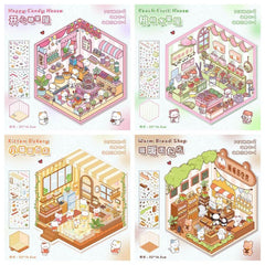 Fluffy Sweet Haven DIY 3D Scene Stickers β 4 Miniature Bakery & Candy Themes
