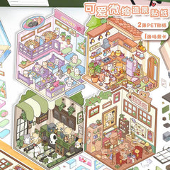 Furry Friends Town DIY 3D Scene Stickers — Lovely Miniature Town Scenes