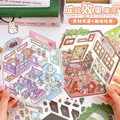 Furry Friends Town DIY 3D Scene Stickers — Lovely Miniature Town Scenes