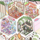 Furry Friends Town DIY 3D Scene Stickers — Lovely Miniature Town Scenes
