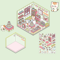 Shop Series DIY 3D Sticker Collection — 14 Cute Miniature Shops