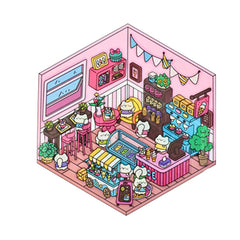 Puppy Bedroom & Meow Ice Cream Shop DIY 3D Sticker Collection — 2 Cute Scenes
