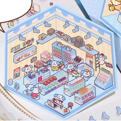 Cute Animals Shop 1.0 DIY 3D Scene Stickers โ 4 Cute Miniature Animal Shops