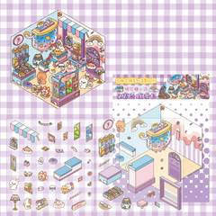 Shop Series DIY 3D Sticker Collection — 14 Cute Miniature Shops