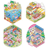 Animal Party DIY 3D Sticker Collection — 4 Cute Miniature Party Scenes