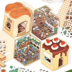 Fun Dessert House DIY 3D Scene Stickers — 3 Cute Miniature Dessert Themes