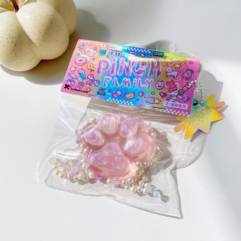 PinkCrystalCatClawMochiSquishy