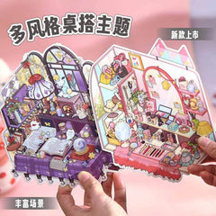 Style Desk DIY 3D Scene Stickers β 4 Cute Miniature Desk Themes