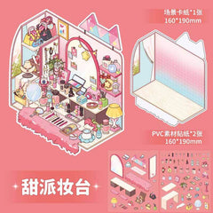 Style Desk DIY 3D Scene Stickers β 4 Cute Miniature Desk Themes
