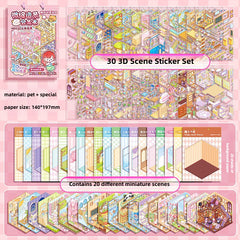 3D scene sticker set girl stickers