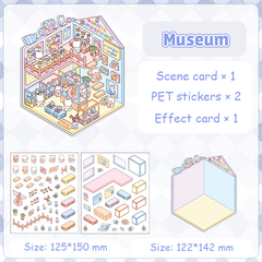 Popular Venues DIY 3D Sticker Collection — 8 Cute Miniature Scenes