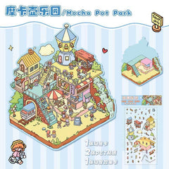 Music Machine Shop DIY 3D Scene Stickers - 4 Cute Miniature Scenes