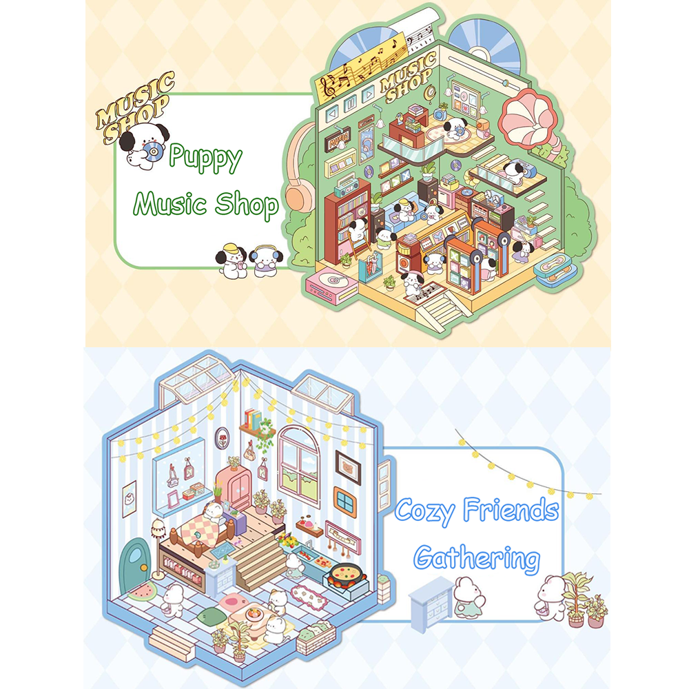 Landscaping indoor DIY 3D Sticker Collection 2 Cute Miniature Scenes- Bedroom Music