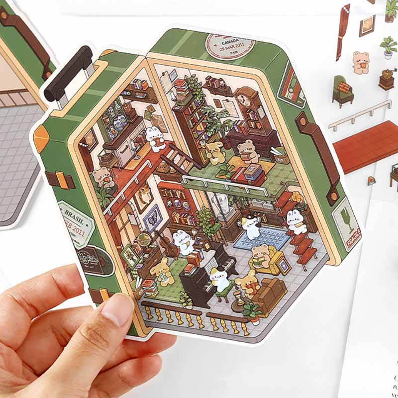 Fantasy Gift Shop DIY 3D Scene Stickers — 4 Cute Miniature Fantasy Shops