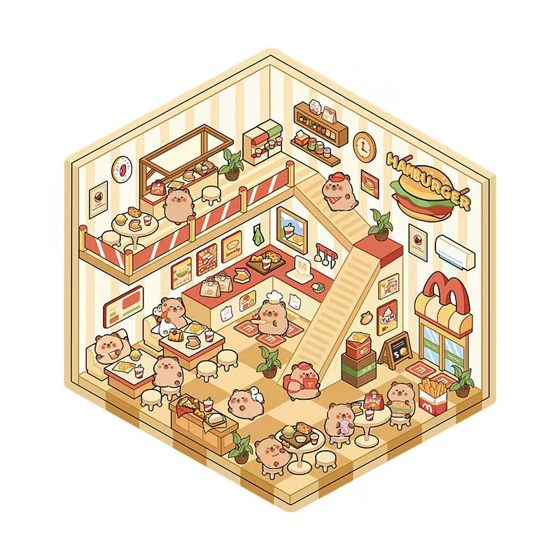 Cute Animals Shop 1.0 DIY 3D Scene Stickers — 4 Cute Miniature Animal Shops