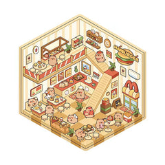 Cute Animals Shop 1.0 DIY 3D Scene Stickers — 4 Cute Miniature Animal Shops