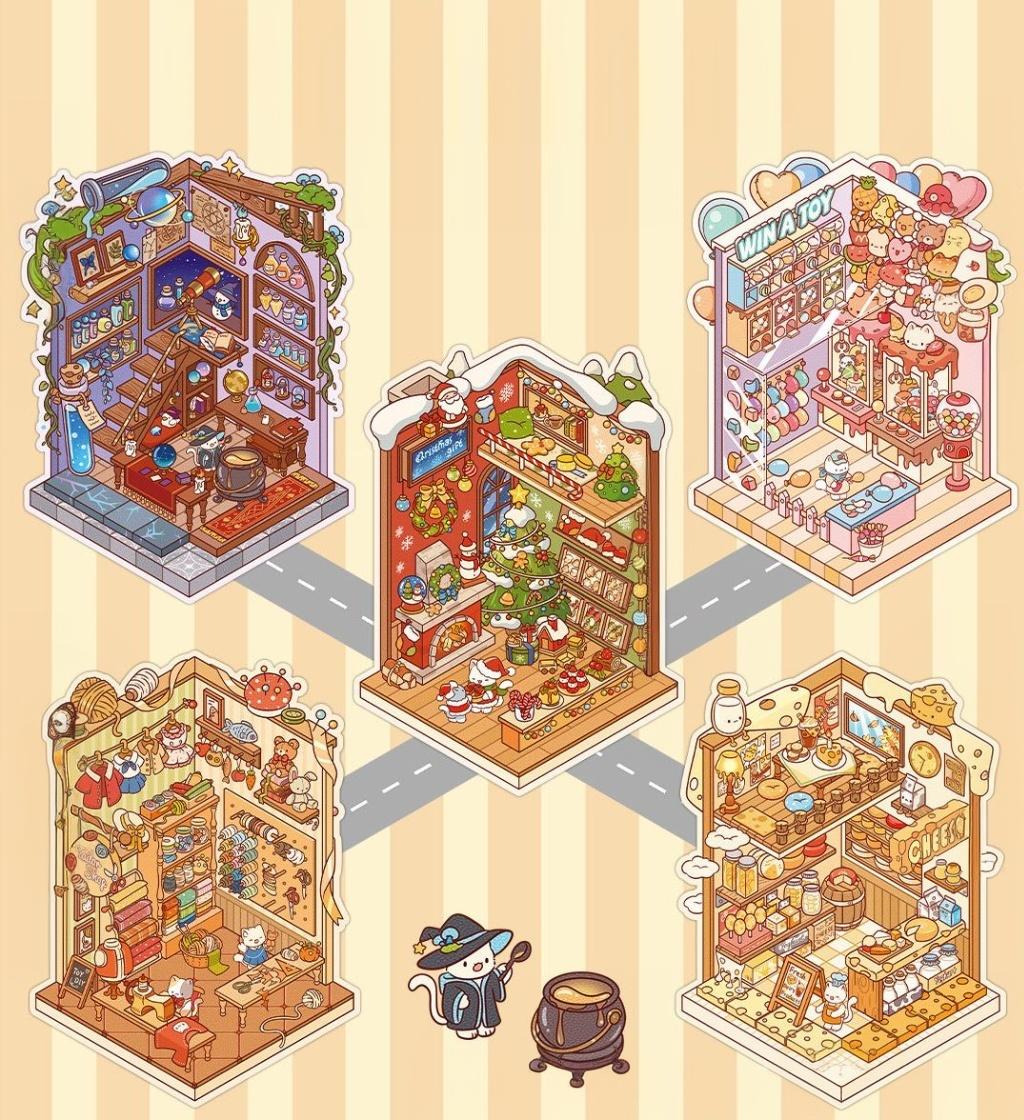 Food Set DIY 3D Sticker Collection — Cute Miniature Food Scenes