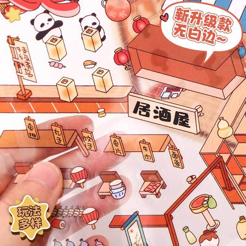 Furry Friends Tycoon DIY 3D Scene Stickers 4 Cute Miniature Scenes