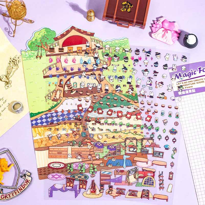 Apartment Theme DIY 3D Scene Stickers 2 Cute Miniature Scenes
