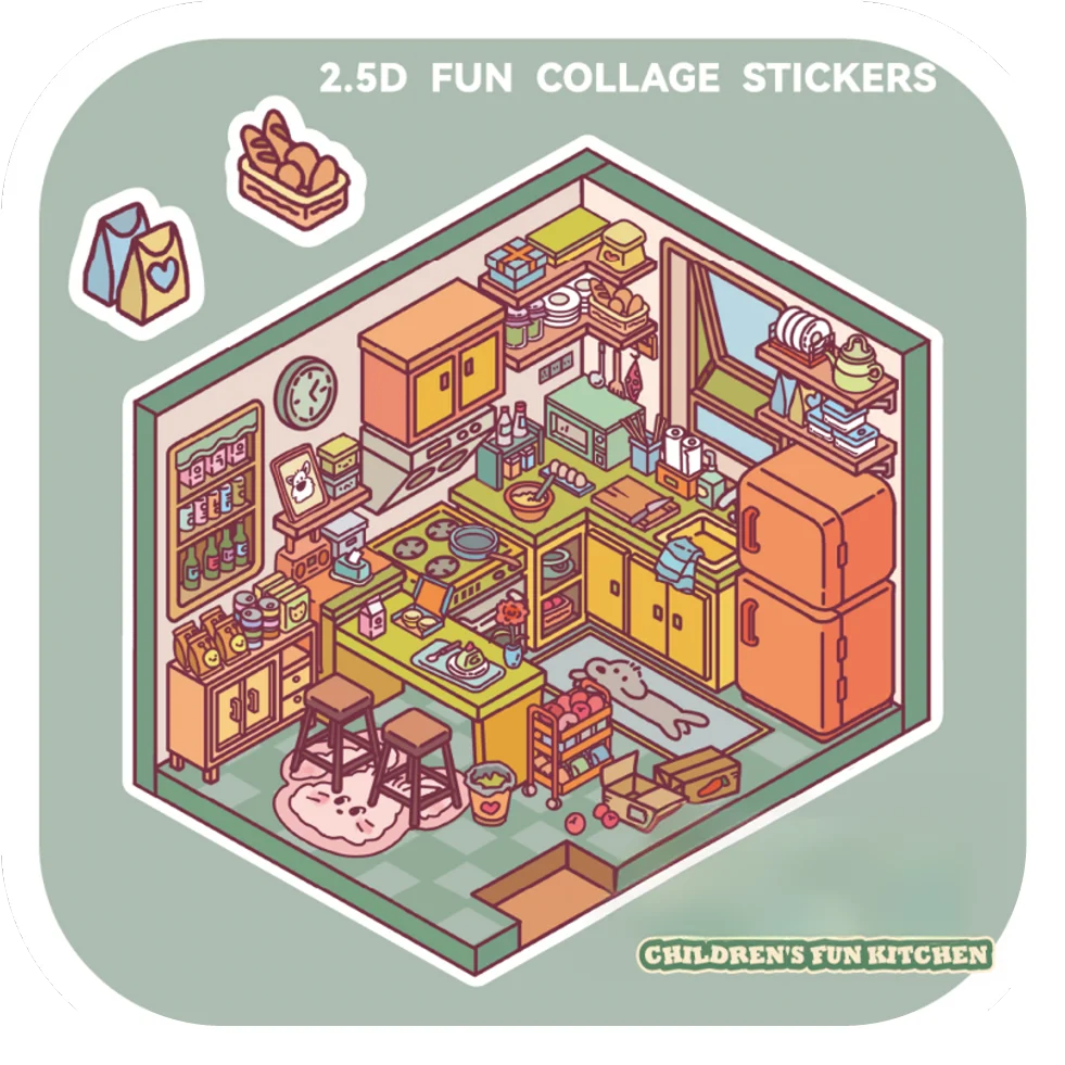 Four Corners of Living DIY 3D Sticker Collection — 4 Cute Miniature Scenes