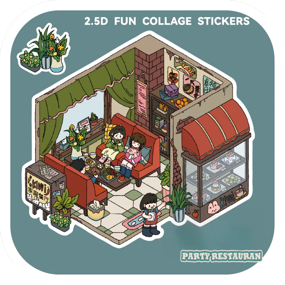Four Corners of Living DIY 3D Sticker Collection — 4 Cute Miniature Scenes