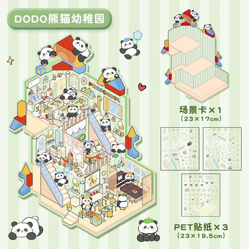 Playing Game Collection DIY 3D Scene Stickers — 4 Cute Miniature Game Themes
