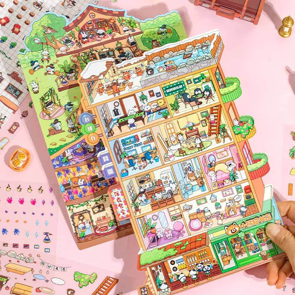 Apartment Theme DIY 3D Scene Stickers 2 Cute Miniature Scenes