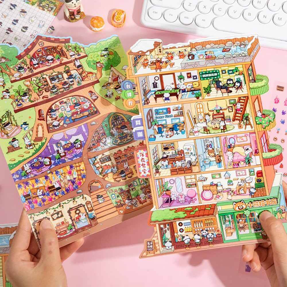 Apartment Theme DIY 3D Scene Stickers 2 Cute Miniature Scenes