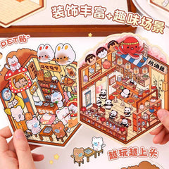 Furry Friends Tycoon DIY 3D Scene Stickers 4 Cute Miniature Scenes