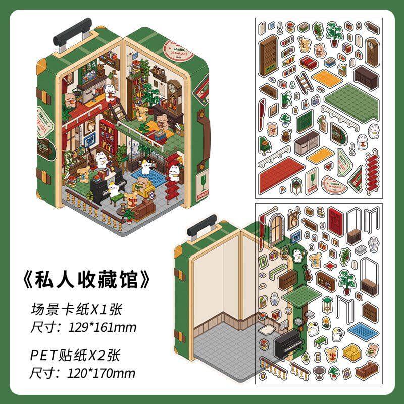 Fantasy Gift Shop DIY 3D Scene Stickers — 4 Cute Miniature Fantasy Shops