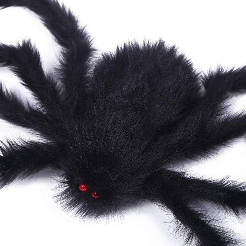 (Halloween Decorations) Black Scary Giant Fake Hairy Spider Props