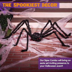 (Halloween Decorations) Black Scary Giant Fake Hairy Spider Props