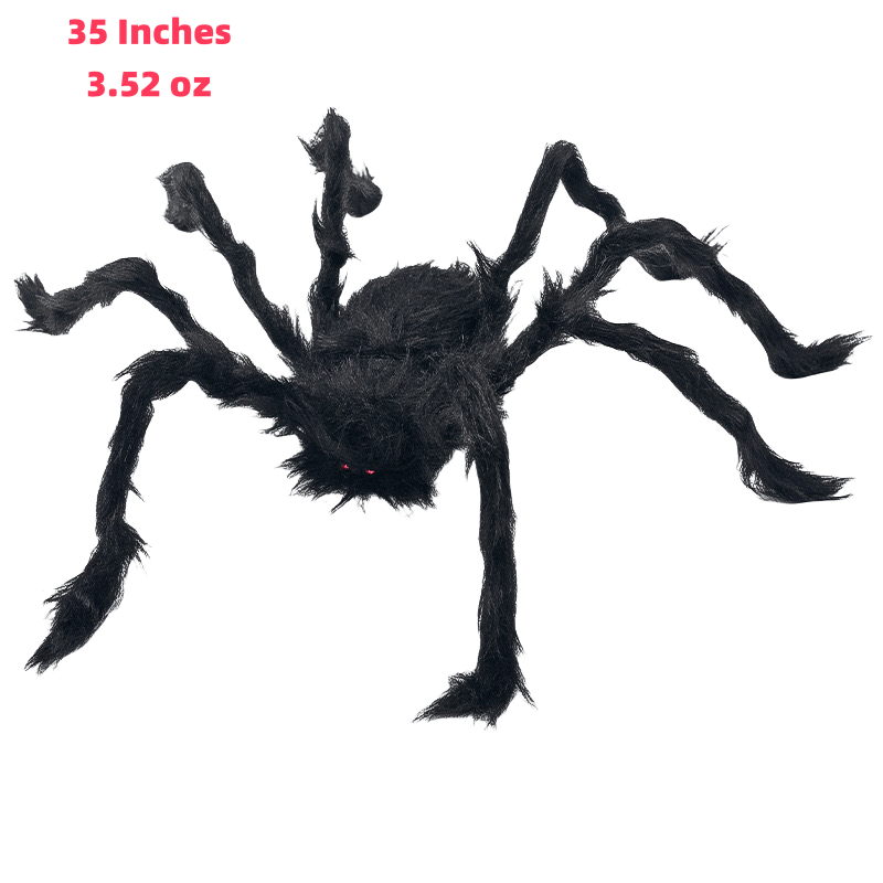 (Halloween Decorations) Black Scary Giant Fake Hairy Spider Props