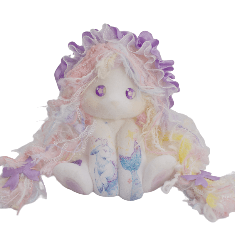 Hand Painted Castle Princess Bunny Squishy doll