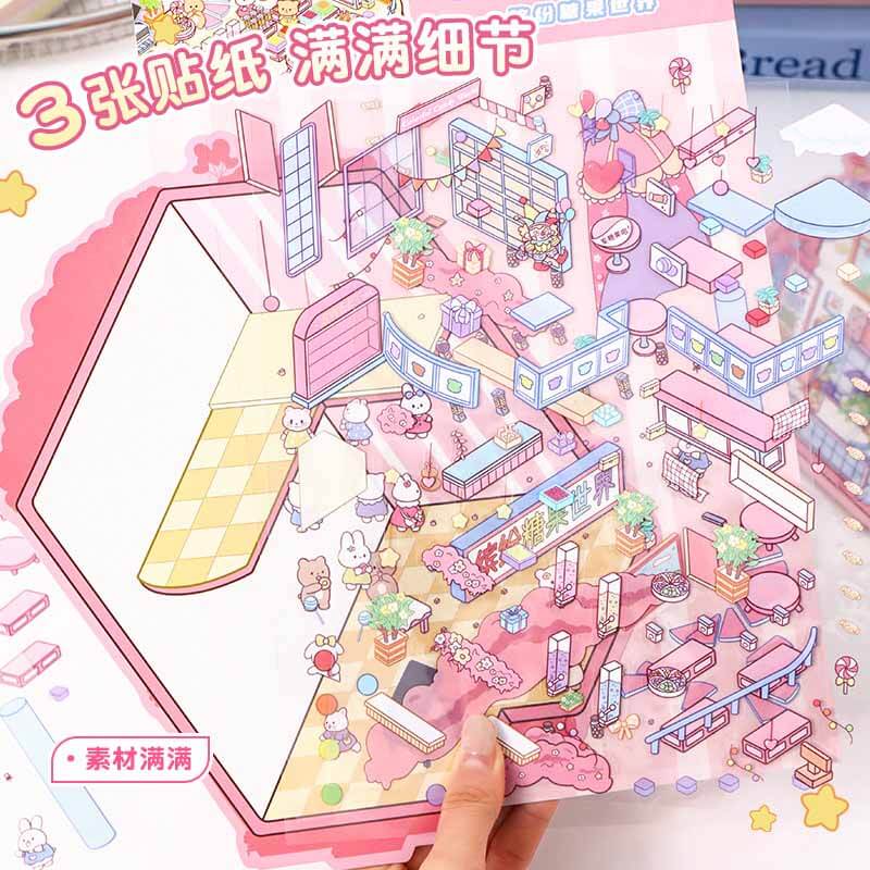 Magic Base DIY 3D Scene Stickers Lovely Miniature Scenes