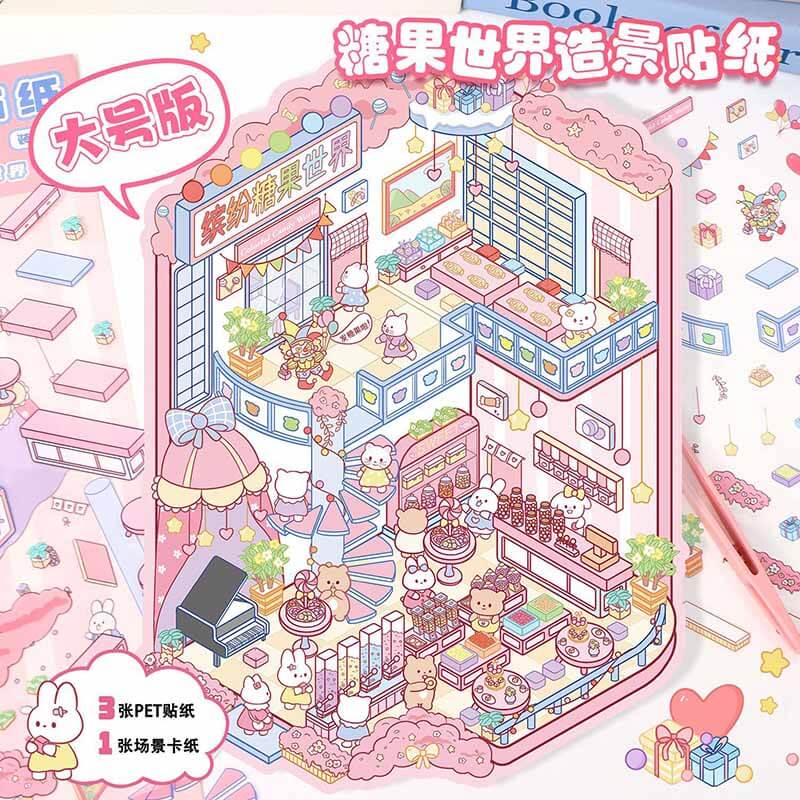 Magic Base DIY 3D Scene Stickers Lovely Miniature Scenes