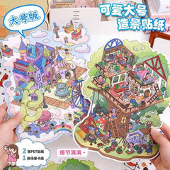 Magic Base DIY 3D Scene Stickers Lovely Miniature Scenes