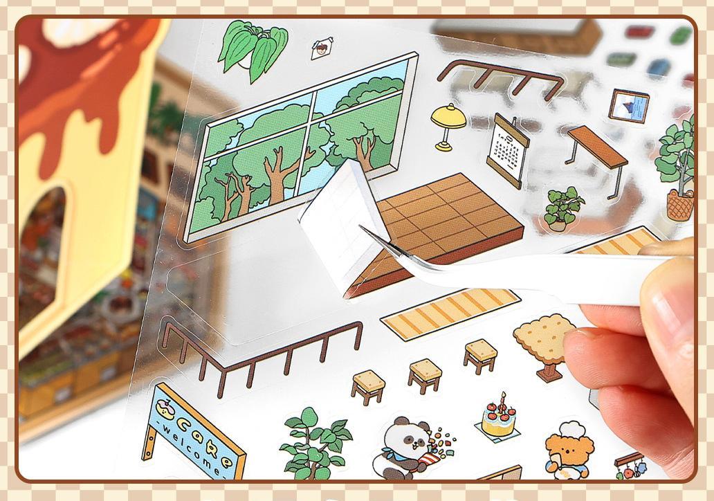 Fun Dessert House DIY 3D Scene Stickers — 3 Cute Miniature Dessert Themes