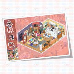 Reusable Stickers — Shared Living Diary DIY 3D Sticker Collection — 2 Cute Scenes