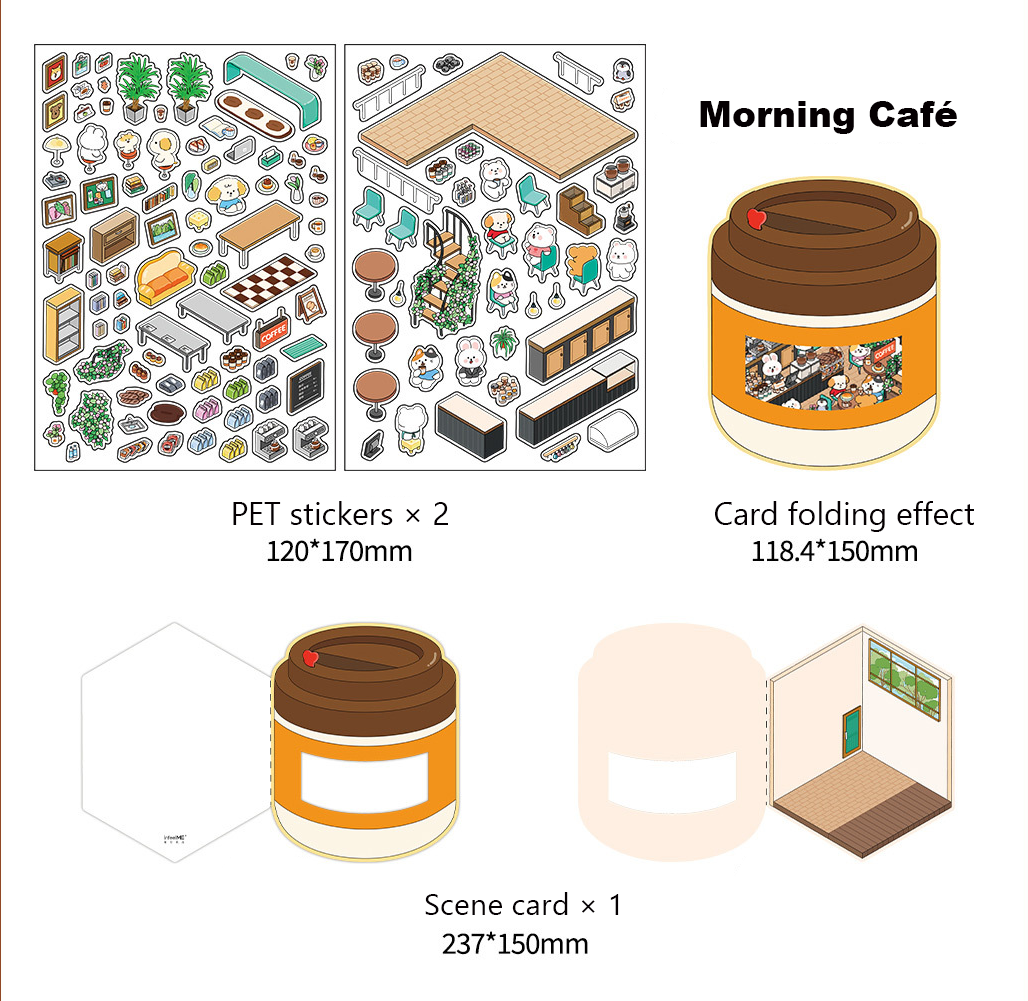 Fun Dessert House DIY 3D Scene Stickers — 3 Cute Miniature Dessert Themes