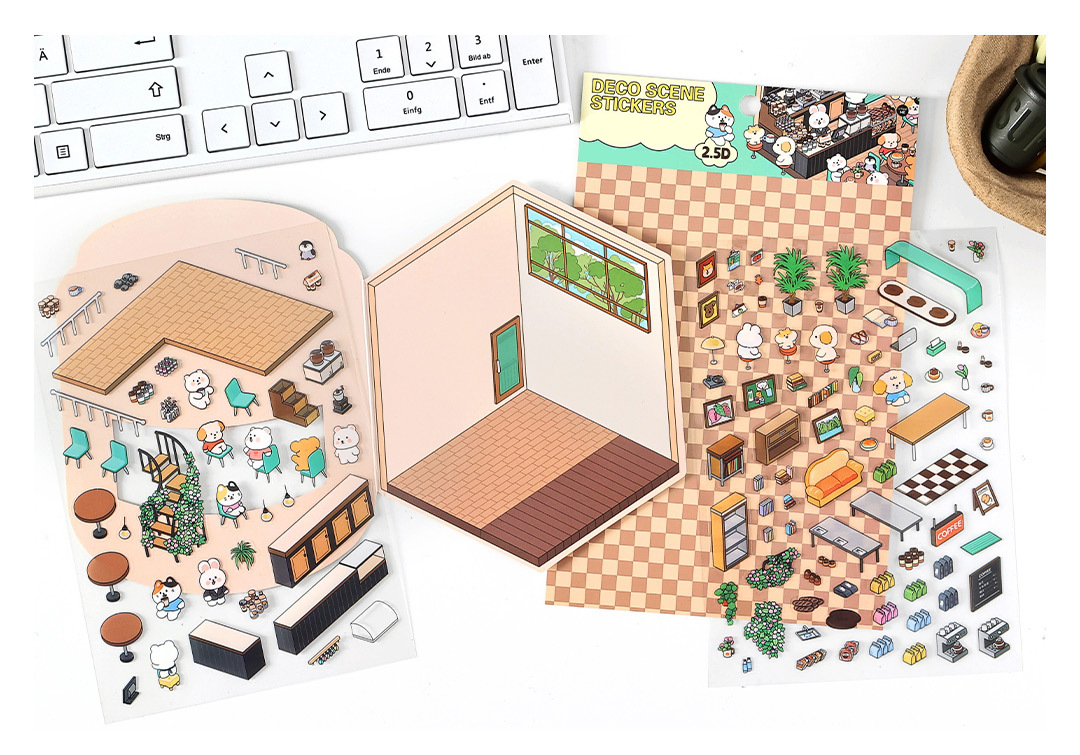 Fun Dessert House DIY 3D Scene Stickers — 3 Cute Miniature Dessert Themes