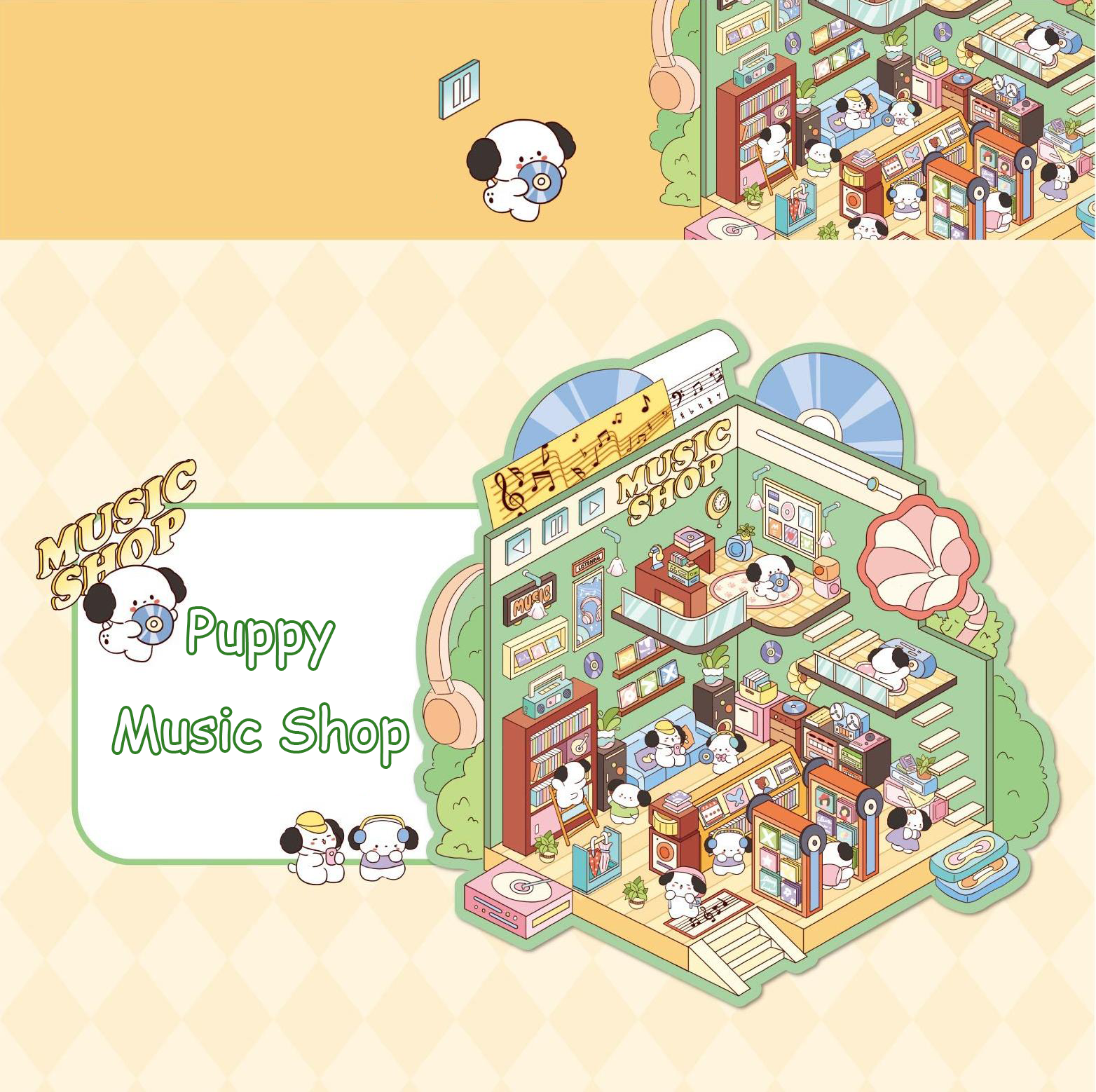 Landscaping indoor DIY 3D Sticker Collection 2 Cute Miniature Scenes- Bedroom Music
