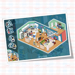 Reusable Stickers — Shared Living Diary DIY 3D Sticker Collection — 2 Cute Scenes