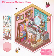 My Rooms DIY 3D Scene Stickers 3 Lovely Miniature Scenes(dressing room&study room&gaming room)